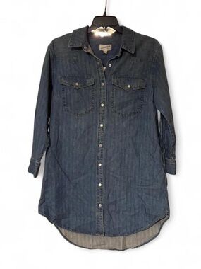 Universal Thread Blue Denim mini dress with pockets with Snap Buttons